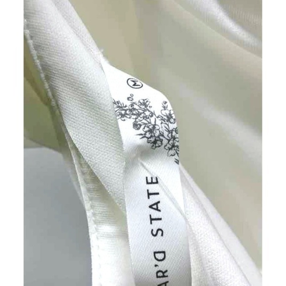 NWT Altar'd State White Ruffle Sleeve Twist Front Fit&Flare Skater Dress size M‎ - Picture 5 of 6